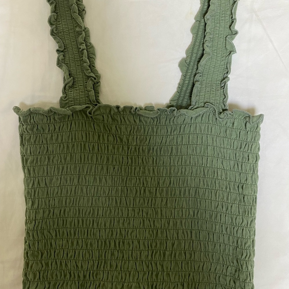 Two tops - green and red